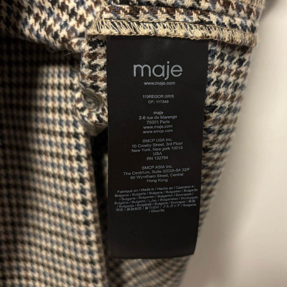 Maje Black and White Long Sleeve Dress - Picture 5 of 9